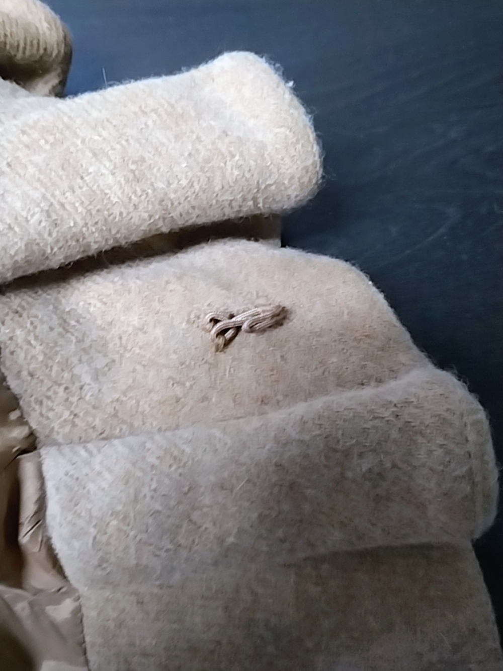 Women's Ruffle-Front Wool Blend Jacket - Camel - Picture 4 of 8